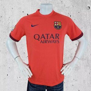 NIKE FC Barcelona Away Stadium Qatar Airways Large Soccer Football Jersey 2014